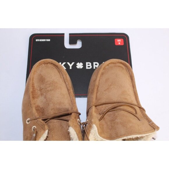 Lucky Brand Mens M 9-10 Quilted Microsuede Gray Clog Slipper Faux Fur Casual New - Picture 5 of 6